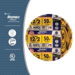 Southwire 50 ft. 12/2 Solid Romex SIMpull CU NM-B W/G Wire - Yellow