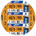 Southwire 100 ft. 10/2 Solid Romex Simpull CU NM-B W/G Wire - Orange