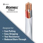 Southwire 100 ft. 14/2 Solid Romex SIMpull CU NM-B W/G Wire - White