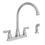 MOEN Banbury High-Arc Kitchen Faucet with Double Handles and Side Sprayer in Spot Resist Stainless (CA87000SRS)