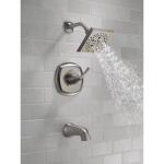 Delta Exclusive Portwood Rough Included Single-Handle 5-Spray Tub and Shower Faucet 1.75 GPM in SpotShield Brushed Nickel Valve Included