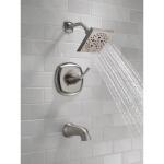 Delta Exclusive Portwood Rough Included Single-Handle 5-Spray Tub and Shower Faucet 1.75 GPM in SpotShield Brushed Nickel Valve Included