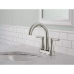 Delta Greydon 4 in. Spotshield Brushed Nickel Centerset Double Handle Bathroom Faucet