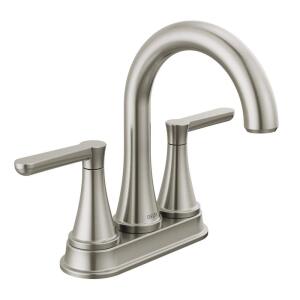 Delta Greydon 4 in. Spotshield Brushed Nickel Centerset Double Handle Bathroom Faucet