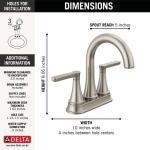 Delta Greydon 4 in. Spotshield Brushed Nickel Centerset Double Handle Bathroom Faucet