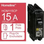 Square D Single-Pole Circuit Breaker Homeline 15 Amp Single-Pole Circuit Breaker(HOM115CP)