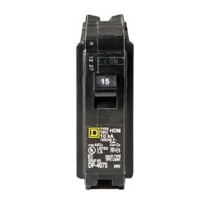 Square D Single-Pole Circuit Breaker Homeline 15 Amp Single-Pole Circuit Breaker(HOM115CP)