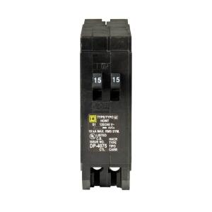 Square D Single-Pole Tandem Circuit Breaker Homeline 2-15 Amp