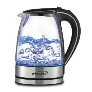 Brentwood 1.7L Black Cordless Glass Electric Kettle