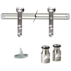 Everbilt72 in. Stainless Steel Sliding Barn Door Track and Hardware Kit (14455)