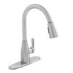 Glacier Bay McKenna Single-Handle Pull-Down Kitchen Faucet in Stainless Steel with TurboSpray and FastMount