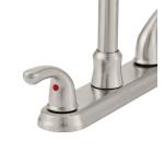 Glacier Bay Builders Double Handle Standard Kitchen Faucet with Side Sprayer in Stainless Steel (HD67794-1008D2)