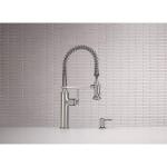 KOHLER Sous Pro-Style Single Handle Pull Down Sprayer Kitchen Faucet in Vibrant Stainless Steel (K-R10651-SD-VS)