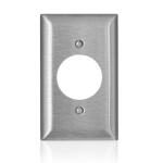 Leviton1-Gang C-Series Single Outlet 1.6 in. Dia Opening Wall Plate, Standard Size, Magnetic Stainless Steel (R50-SL721-000)