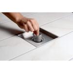 OateyDesignline 4 in. x 4 in. Stainless Steel Square Shower Drain with Square Pattern Drain Cover (DSS2040R2)