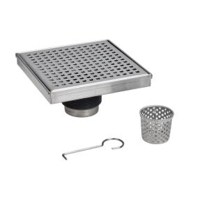 OateyDesignline 4 in. x 4 in. Stainless Steel Square Shower Drain with Square Pattern Drain Cover (DSS2040R2)