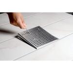 OateyDesignline 4 in. x 4 in. Stainless Steel Square Shower Drain with Square Pattern Drain Cover (DSS2040R2)