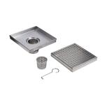 OateyDesignline 4 in. x 4 in. Stainless Steel Square Shower Drain with Square Pattern Drain Cover (DSS2040R2)