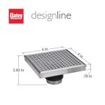 OateyDesignline 4 in. x 4 in. Stainless Steel Square Shower Drain with Square Pattern Drain Cover (DSS2040R2)