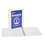 Avery 1-Inch White Round Ring Binder 175 Sheet Capacity Economy View Binder