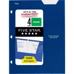 Five Star 4-Pocket Mead Solid Paper Folder (Colors May Vary)