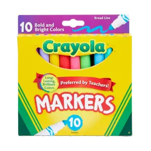 Crayola 10-Count Kids Broadline Markers - Bold and Bright