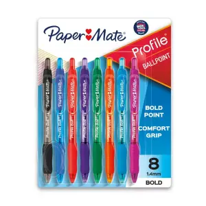 Paper Mate 8pk (1.4mm Bold Tip) Profile Ballpoint Pens