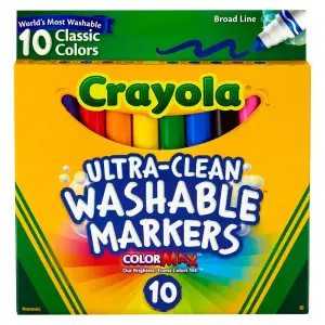 Crayola 10-Count Classic Colors Washable Broad Line Markers