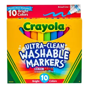 Crayola 10-Count Bright Colors Washable Markers Broad Line