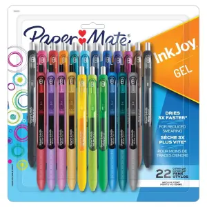 Paper Mate 22pk (0.7mm Medium Tip) InkJoy Gel Pens Multicolored