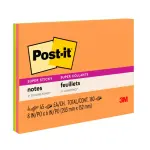 Post-it 4-Pack (8x6 Inch) Super Sticky Large Lined Notes Energy Boost