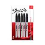 Sharpie 5pk Black Permanent Markers Fine Tip