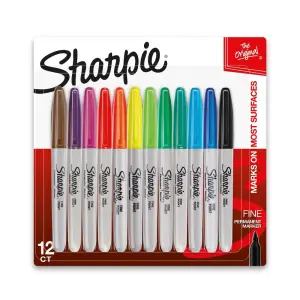 Sharpie 12pk Multicolored Permanent Markers Fine Tip