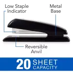 Swingline 20-Sheet Capacity Black Durable Full Strip Desk Stapler