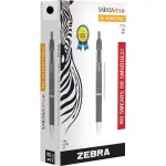 Zebra 12-Set Black Pen Rapid Dry Ink Wide-Barrel