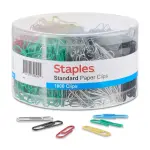 Staples 1000/Tub - #1 Size Vinyl-Coated Paper Clips