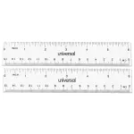 Universal Office 6-inch Clear Plastic Ruler Standard/Metric