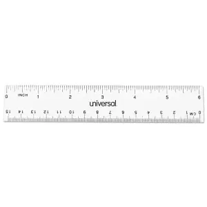 Universal Office 6-inch Clear Plastic Ruler Standard/Metric