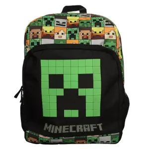 Minecraft 16-Inch Black Kids' Backpack with Big Face Creeper