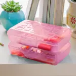 Sterilite Translucent Pink Glitter Pencil Box