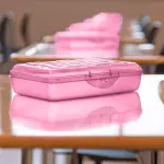 Sterilite Translucent Pink Glitter Pencil Box