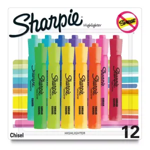 Sharpie 12pk Assorted Colors Highlighters Tank Chisel Tip