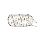 The Everygirl White - Blue Sky Faux Leather Zipper Pencil Pouch Pressed Flowers