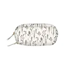 The Everygirl White - Blue Sky Faux Leather Zipper Pencil Pouch Pressed Flowers