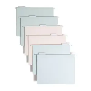 U Brands 6-Count 6 Pockets Hanging File Folders - Debossed Pastels