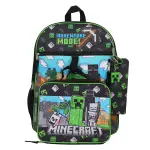 Minecraft 5-Piece Set: 16-Inch Backpack, Lunchbox, Utility Case, Rubber Keychain, and Carabiner