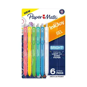 Paper Mate 6pk InkJoy Gel Pens Multicolored Bright