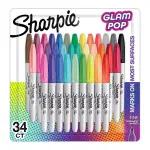 Sharpie 34pk Glam Pop Permanent Markers Fine Tip