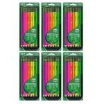 Ticonderoga 6 Packs (10 Per Pack) Premium Neon Wood No. 2 Pencils with Eraser