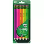 Ticonderoga 6 Packs (10 Per Pack) Premium Neon Wood No. 2 Pencils with Eraser